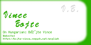 vince bojte business card